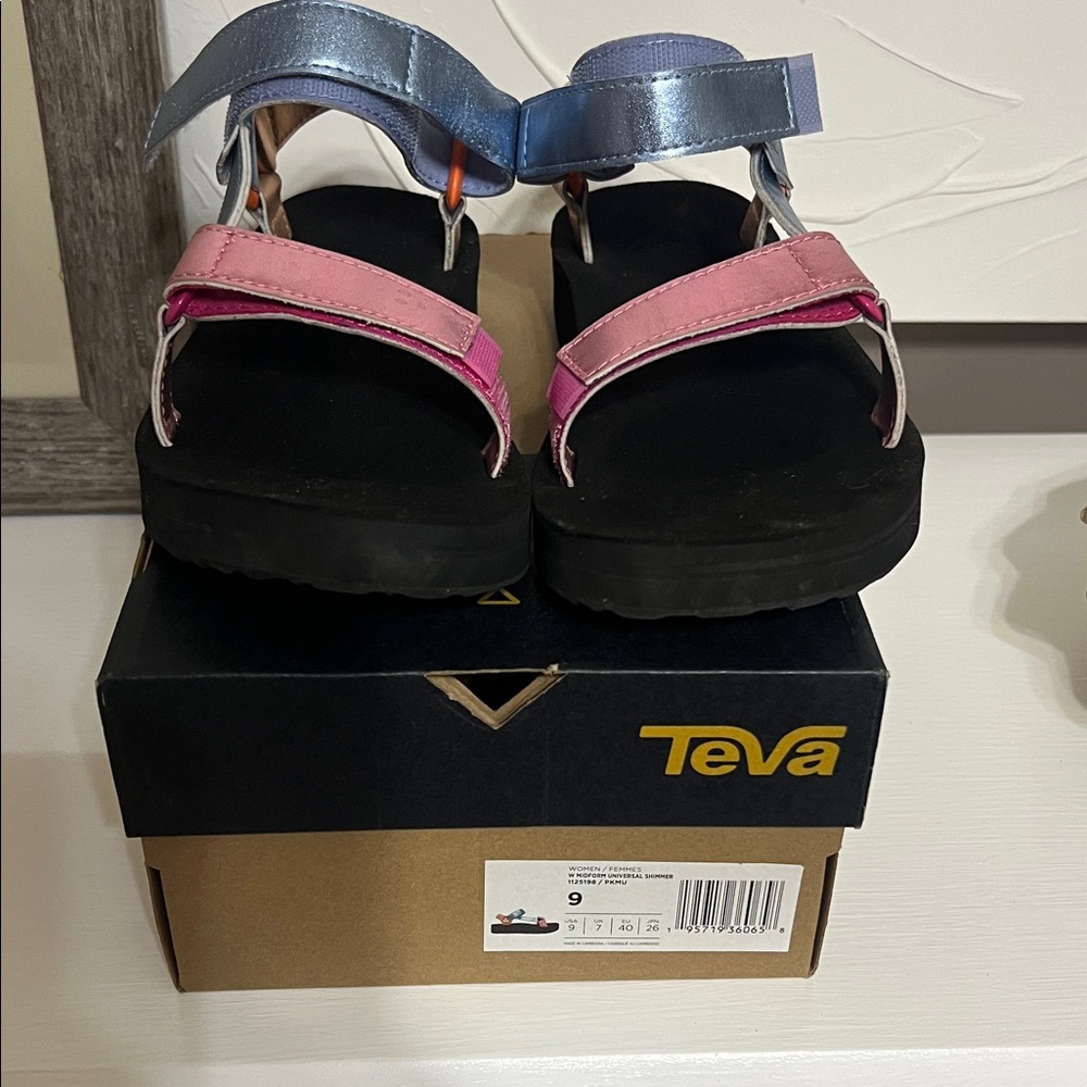 Teva Metallic Blue and Pink Sport Sandals